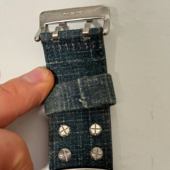 Nixon The Duchess Royal Pleasure Denim Cuff Watch Diamond Accent - new battery - Picture 9 of 9